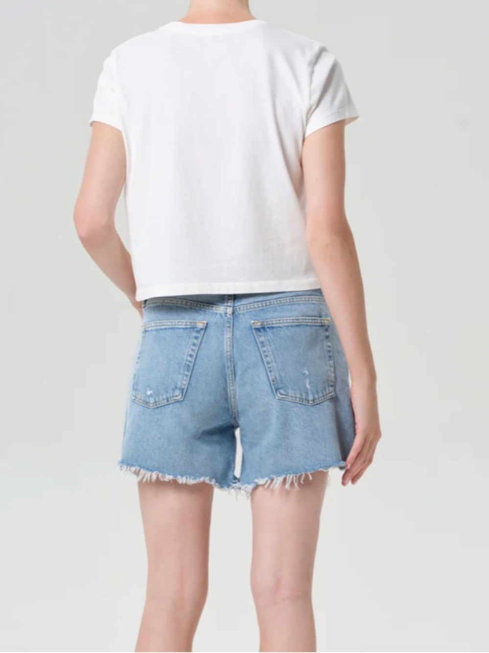 Agolde Parker Long Distressed hem shorts size 25 - Picture 4 of 10